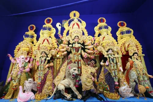 CM Manik Saha joins Durga Puja rounds at Maharajganj Market
