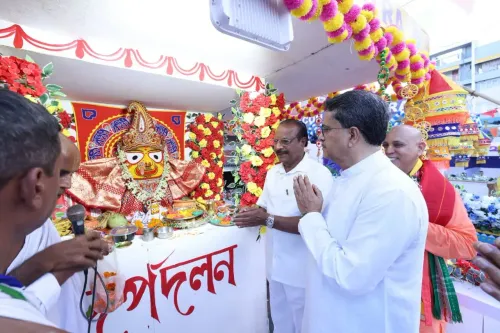 CM Manik Saha pulls Jagannath chariot at ISKCON Agartala Ratha Yatra