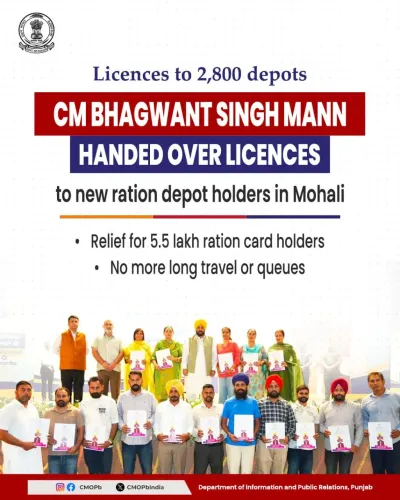 CM Mann Hands Out 2,800 Ration Depot Licences in Punjab