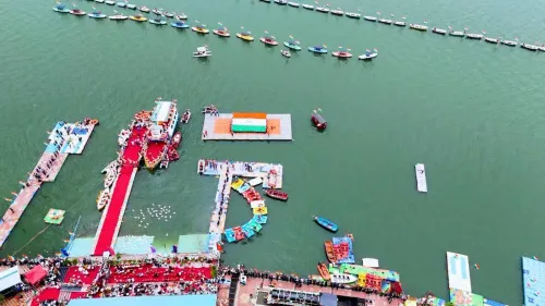 CM Mohan Yadav joins Bhopal's tricolour boat rally