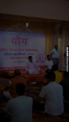 CM Mohan Yadav Joins Yoga Session at Ujjain BJP Training Camp
