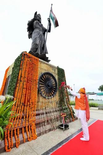 CM Mohan Yadav pays floral tribute at Shaurya Smarak on Independence Day