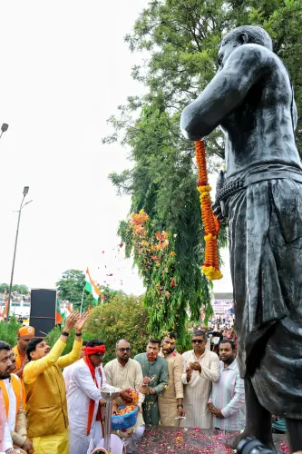 CM Mohan Yadav pays floral tribute to Chandra Shekhar Azad in Alirajpur