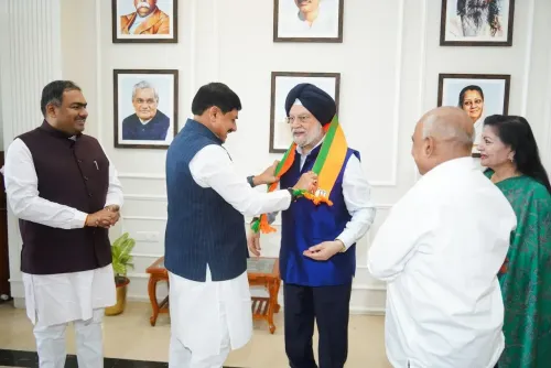 CM Mohan Yadav Receives Hardeep Puri at Bhopal Ahead of RS Bypoll