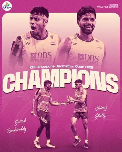 CM Naidu Hails Satwik-Chirag's Singapore Open 2026 Win