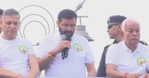 CM Nayab Saini Flags Off Youth Marathon in Yamunanagar