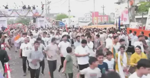 CM Nayab Saini Goes Live for Youth Marathon in Narnaul