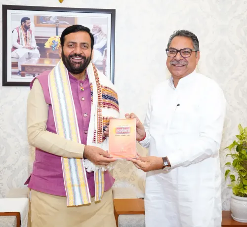 CM Nayab Saini Meets BJP National Gen Secy Satish Poonia in Chandigarh