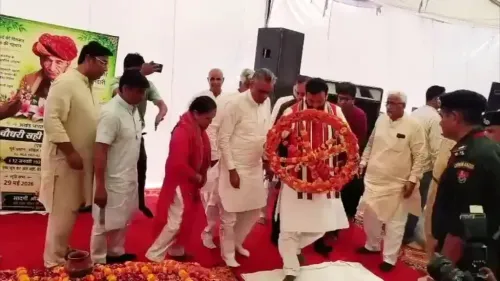 CM Nayab Saini Pays Tribute at Sahi Ram Bishnoi Memorial