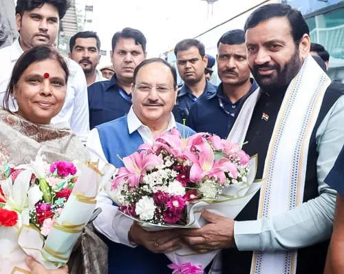 CM Nayab Saini Welcomes Union Minister Nadda to Haryana