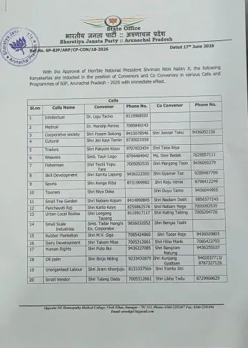 CM Pema Khandu congratulates new BJP Arunachal cell heads