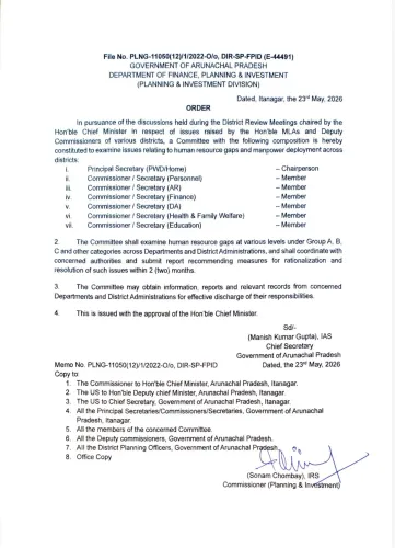 CM Pema Khandu Forms 3 Committees After District Reviews