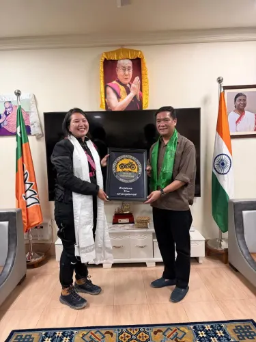 CM Pema Khandu Hails Tenzin Metoh's 22,482-km Solo Ride