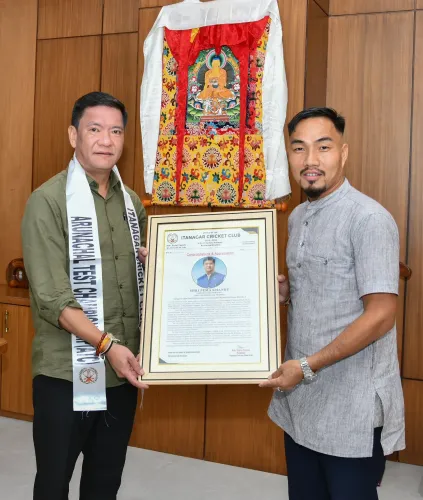 CM Pema Khandu Meets Itanagar Cricket Club President
