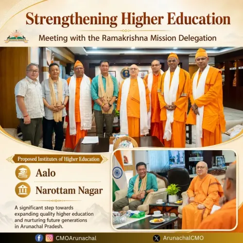 CM Pema Khandu Meets Ramakrishna Mission on Higher Education Institutes