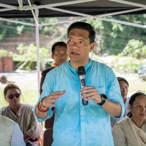 CM Pema Khandu surveys flood damage at Posa village
