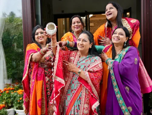CM Rekha Gupta performs Karwa Chauth puja at Jan Seva Sadan