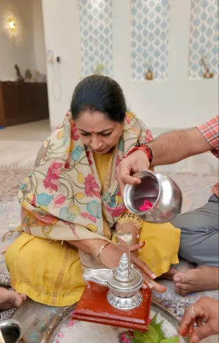 CM Rekha Gupta Performs Rudrabhishek on Sawan Shivratri