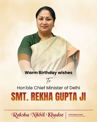 CM Rekha Gupta Thanks Union Minister Raksha Khadse for Wishes