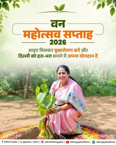 CM Rekha Gupta Urges Delhi to Plant Trees for Van Mahotsav 2026