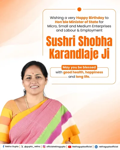 CM Rekha Gupta Wishes Minister Shobha Karandlaje on Birthday