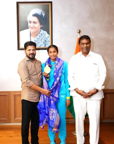 CM Revanth Reddy Felicitates Gurukul Athlete Pravallika
