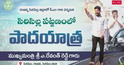 CM Revanth Reddy Leads Padayatra in Sircilla Town
