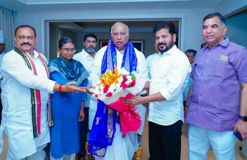 CM Revanth Reddy Meets AICC Chief Kharge in Hyderabad