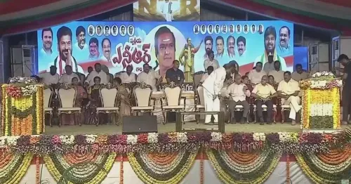 CM Revanth Reddy Unveils NTR Statue at Maitri Vanam, Hyderabad