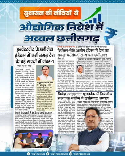 CM Sai: Chhattisgarh tops CRISIL-NITI Aayog investment index