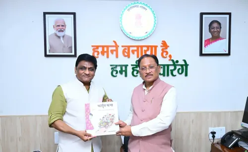 CM Sai Meets Cartoonist Tryambak Sharma at Raipur Office