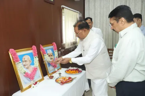 CM Sai pays tribute to Gandhi and Shastri at Chhattisgarh Sadan