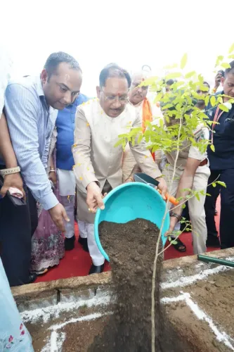CM Sai Plants Tree Under Ek Ped Maa Ke Naam at Durg School