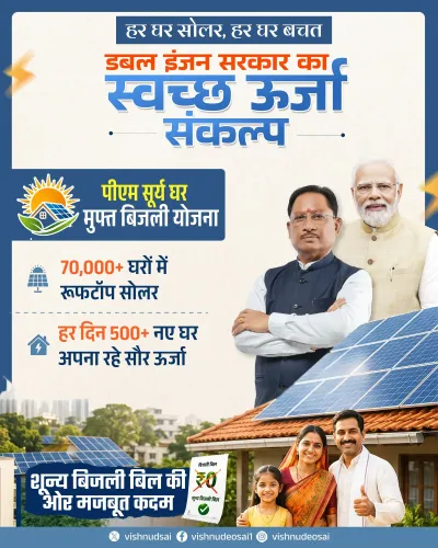 CM Sai Pushes PM Surya Ghar Solar Scheme in Chhattisgarh