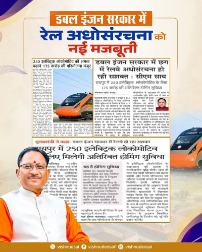 CM Sai: Rs 175 Cr Rail Facility to Power Chhattisgarh Growth