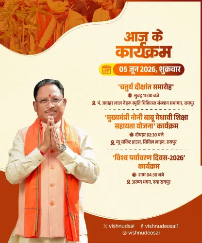 CM Sai to attend convocation, education scheme and Environment Day events in Raipur