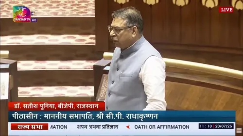 CM Saini Congratulates Satish Poonia on Rajya Sabha Oath