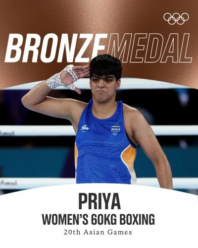 CM Saini Hails Priya Ghanghas's Asian Games Boxing Bronze