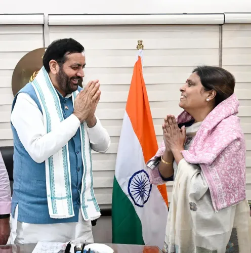 CM Saini Meets BJP Haryana Chief at Sant Kabir Kutir