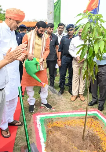 CM Saini Plants Saplings, Launches Cloth-Bag Vending Machine on World Environment Day
