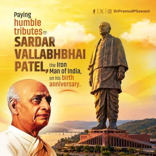 CM Sawant pays tribute to Sardar Patel on Rashtriya Ekta Diwas