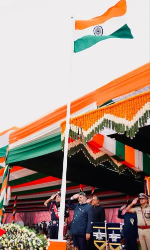 CM Shivakumar Hoists Flag at Bengaluru's Manekshaw Ground on 80th Independence Day