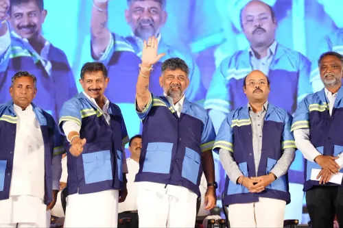 CM Shivakumar honours sanitation workers at Palace Grounds