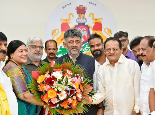CM Shivakumar meets Karnataka film body delegation at Krishna