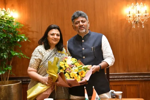 CM Shivakumar Meets MLC Dr Arati Krishna and Industrialist Dr Ronald Colaso