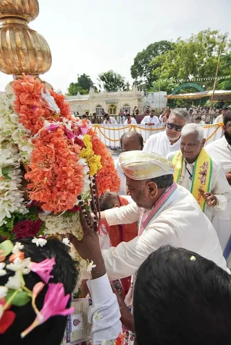 CM Shivakumar Performs Nandidhwaja Puja at Mysore Palace for Dasara