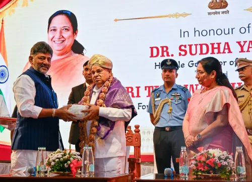 CM Shivakumar Welcomes New Governor Dr. Sudha Yadav at Vidhana Soudha
