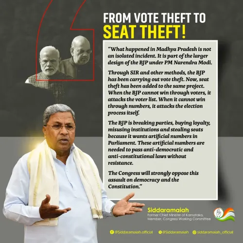 CM Siddaramaiah Accuses BJP of Systematic Vote and Seat Theft