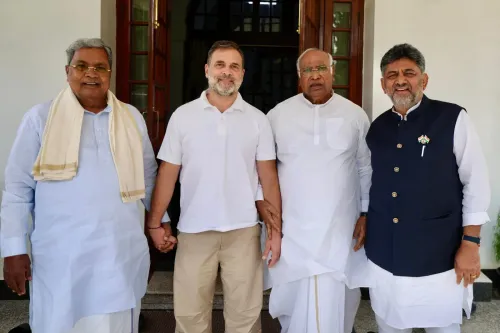 CM Siddaramaiah Attends Meet at Kharge's Residence With Rahul, Shivakumar