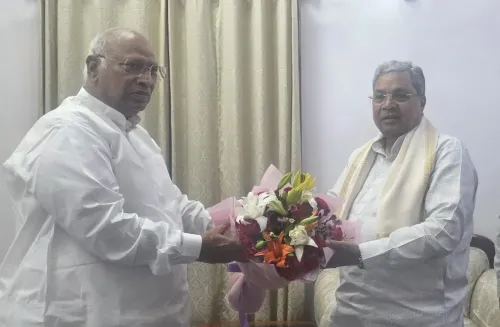 CM Siddaramaiah meets Kharge in Delhi, wishes him on birthday